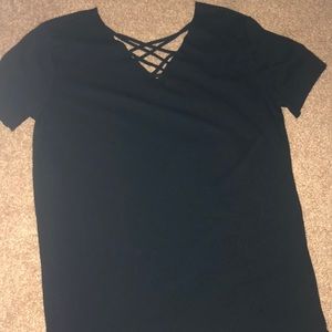 VS Pink black short sleeve shirt